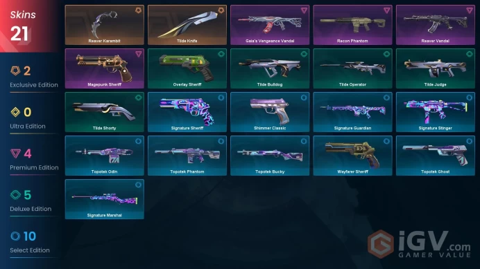 NA | 21 Skins | Ascendant | Battlepasses 1 | Reaver Karambit | Magepunk Sheriff | Level 105 | Full Access | Full Details Below!