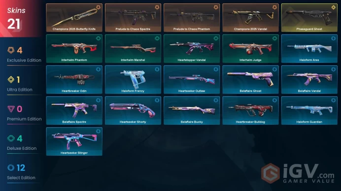 NA | 21 Skins| Platinum | Battlepasses 2 | Champions 2025 Bundle | Prelude to Chaos Spectre | Level 30 | Full Access |Full Details Below!