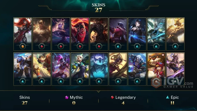 EUW -(S16) DIAMOND 4(57LP) %60WR - 84 Champ - 27 Good Skins - 1.5K BE - HONOR 4 - S11 ACC - FULL ACCES - LIFETIME WARRANTY - CHEAP