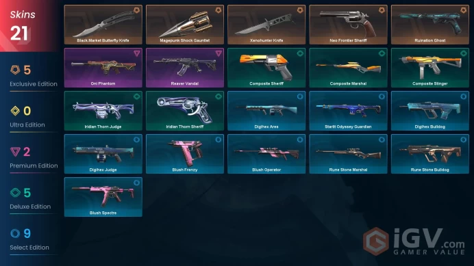 NA | 21 Skins | Ascendant 2 | Magepunk Gauntlet | Ruination Ghost | Neo Frontier Sheriff | 2 Battlepasses | Full Access | Full Details Below!