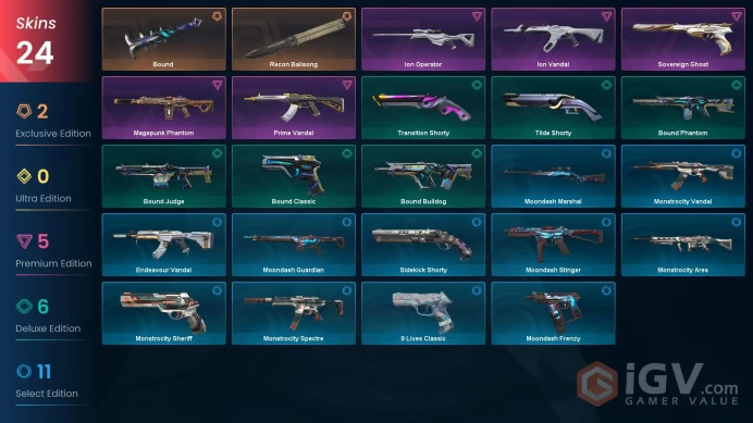 NA | 24 Skins | Ascendant | Battlepasses 1 | Recon Balisong | Prime Vandal | Magepunk Phantom | Level 122 | Full Access | Full Details Below!
