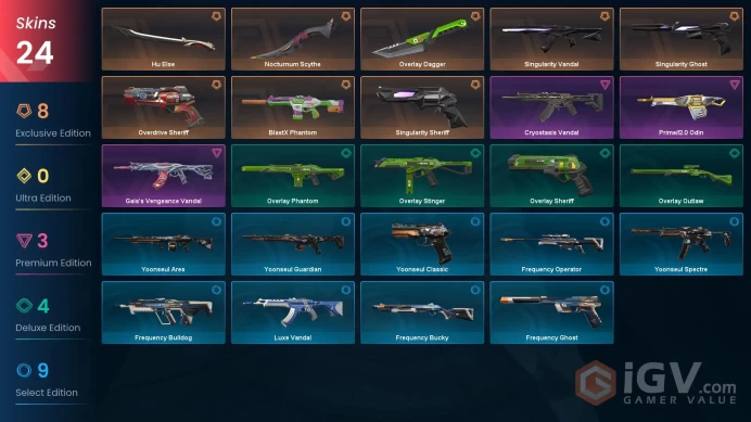 NA | 24 Skins | Gold | Nocturnum Scythe | BlastX Phantom | Singularity Vandal | Level 50 | 1 Battlepass | Full Access | Full Details Below!