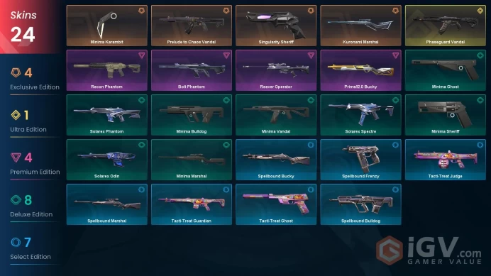 NA | 24 Skins| Bronze| Battlepasses 1 | Minima Bundle | Phaseguard Vandal | Singularity Sheriff | level 38 | Full Access | Full Details Below!