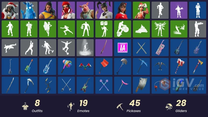 [PSN/XBOX/PC] 600 VB | 5 skins | Polar Peely | Santa Dogg | Pig the Butcher | Yulejacket | Krisabelle | Twin Blasters | Shattered Halo Ring