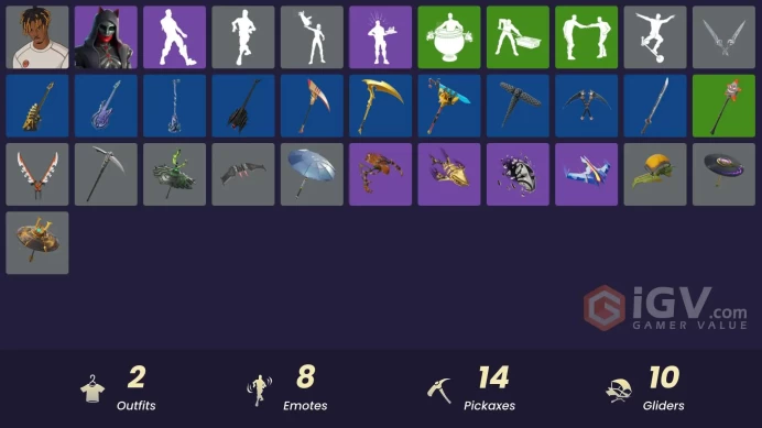 [PSN/XBOX/PC] 600 VB | 2 skins | Slayer Juice WRLD | Felina | Captain Jones's Shield & Pickaxe | Gwenpool's Katanas | Meowtooth Plush