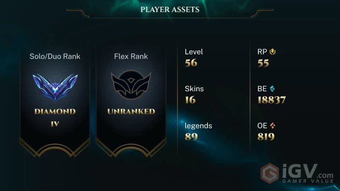 [EUW] - Diamond IV / 16 Skins / Changeable Mail | Instant Delivery | Lifetime Warranty | 100% Handmade & Secure | 24/7 Support