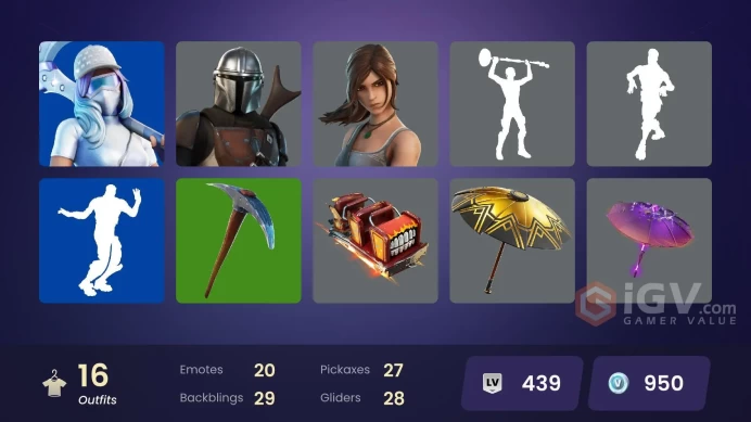 [PSN/XBOX/PC] 16 skins | Point Patroller | Ronin | Predator | Mandalorian | Lara Croft | Agent Jones | Reese | Shanta | Tarana | Lt. John Llama 