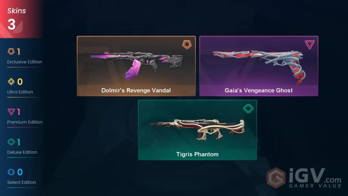 EU 3 skins | Dolmir's Revenge Vandal | Gaia's Vengeance Ghost | Tigris Phantom | V0202