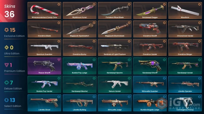 NA | 36 skins | Bronze 3 | Level 31 | Magepunk Sparkswitch | Mystbloom Kunai | Overdrive Bundle | 2 Battlepasses Purchase | Buddies 38 | 