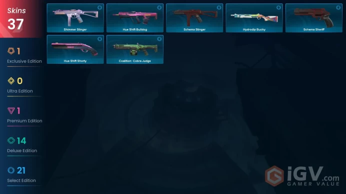 NA | 37 Skins | Platinum | Level 43 | Origin Vandal |&nbsp;Luxe Knife | Aristocrat Vandal | Minima Operator | Battlepasses 3 |