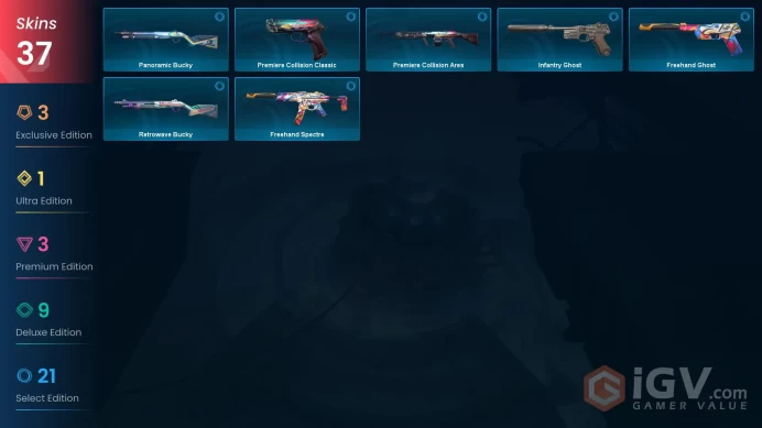 NA | 37 Skins | Platinum | 4 Battlepasses | RGX 11z Pro Blade | Araxys Vandal | Singularity Phantom | Protocol 781-A Sheriff | Level 72 | 
