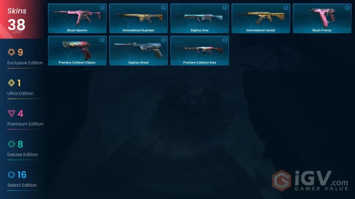 NA | 38 Skins | Diamond | Level 60 | VP Value 29475 | Neo Frontier Bundle | RGX 11z Pro Vandal | Singularity Sheriff |