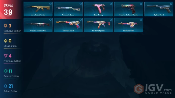 NA | 39 Skins | Platinum | 3 Battle passes | Sovereign Sword | Reaver Vandal | Imperium Vandal | Level 68 | 