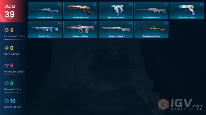 NA | 39 Skins | Gold | 2 Battle passes | Knife 5 | Sentinels of Light Vandal | Reaver Operator | Buddies 64 | Level 59 | 