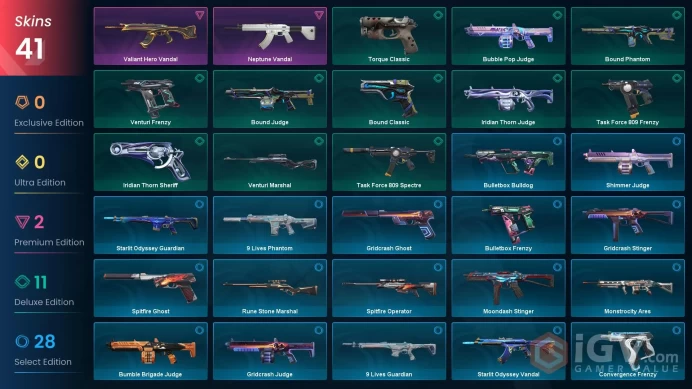 NA | 41 Skins | Bronze | Battlepasses 6 | Valiant Hero Vandal | Neptune Vandal | Starlit Odyssey Vandal | level 60 | 