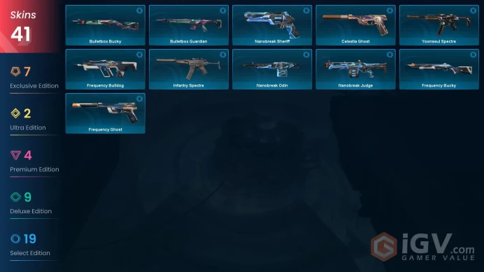 NA | 41 Skins | Silver 3 | Level 83 | Xenohunter Knife | Infantry Spectre | Evori Dreamwings Vandal | Battlepasses 2 | Buddies 82 |
