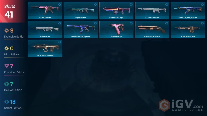 NA | 41 Skins | Diamond | Level 80 | VP Value 43050 | Glitchpop Dagger | BlackMarket Butterfly Knife | Forsaken Ritual Blade |