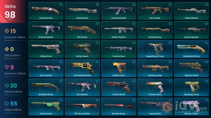 Sea-AP | Champions 2021 Vandal | VCT LOCK//IN Misericordia | Ruin Dagger | Spectrum Phantom | Reaver Operator | 98 Skins | Level 333 | Full Ac
