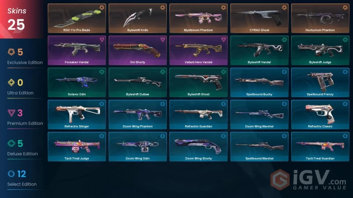 NA | 25 Skins | Ascendant | Battlepasses 2 | RGX 11z Pro Blade | Nocturnum Phantom | Valiant Hero Vandal | Full Access | Full Details Below!