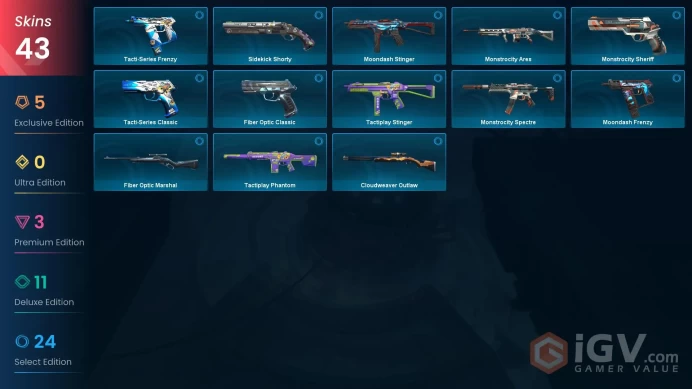 NA | 43 Skins | VP Value 14850 | Neo Frontier Sheriff | Doombringer Sheriff | Doombringer Phantom | 3 Battlepasses | Full Details Below