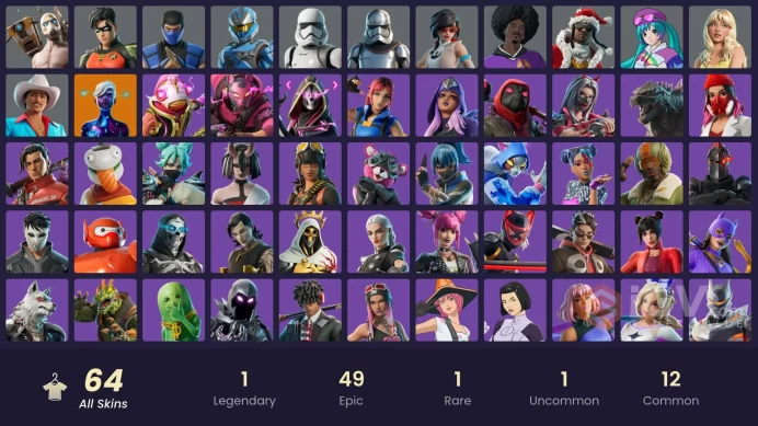 [ALL] 64 skins | Galaxy Scout | First Order Stormtrooper | Captain Phasma | Apprentice Evie | Sub-Zero (MK3) | UNSC Spartan | Psycho Bandit 