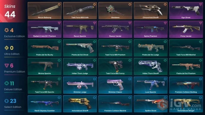NA | 44 Skins | Bronze | Battlepasses 3 | Recon Balisong | ChronoVoid Sheriff | Reaver Vandal | level 78 | Full Access | Full Details Below!