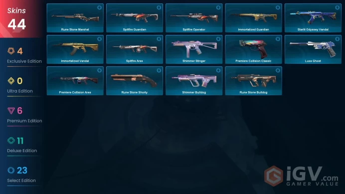 NA | 44 Skins | Bronze | Battlepasses 3 | Recon Balisong | ChronoVoid Sheriff | Reaver Vandal | level 78 | Full Access | Full Details Below!