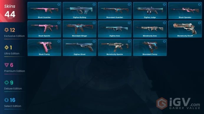 NA | 44 Skins | Neo Frontier Bundle | Silver 3 | Level 76 | Value VP 44375 | Ignite Fan | Araxys Bulldog | Battlepasses 2 | | Full Details Below