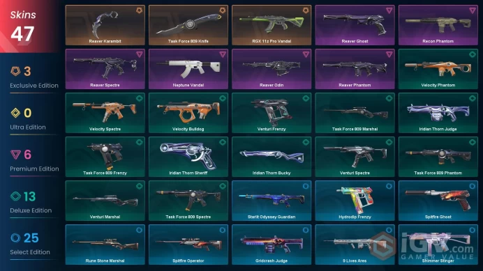 NA | 47 Skins | Platinum | 4 Battlepasses | Reaver Bundle | RGX 11z Pro Vandal | Neptune Vandal | Level 82 | Full Access | Full Details Below!