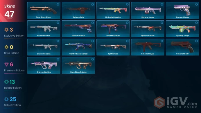 NA | 47 Skins | Platinum | 4 Battlepasses | Reaver Bundle | RGX 11z Pro Vandal | Neptune Vandal | Level 82 | Full Access | Full Details Below!