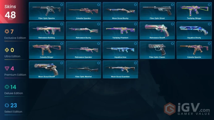 NA | 48 Skins | Silver 3 | Level 57 | Value VP 28240 | VCT 2025 Karambit | Oni Vandal | Prime Vandal | Battlepasses 3 | Full Details Below!