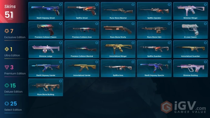 NA | 51 Skins | Immortal | RGX 11z Pro Blade | Protocol 781-A Phantom | VCT x NRG Classic | 3 Battlepasses | Full Access | Full Details Below!