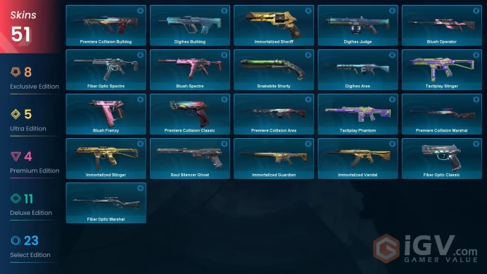 NA | 51 Skins | Ascendant | Battlepasses 3 | Radiant Entertainment System Bundle | Champions 2023 Vandal | Full Access | Full Details Below