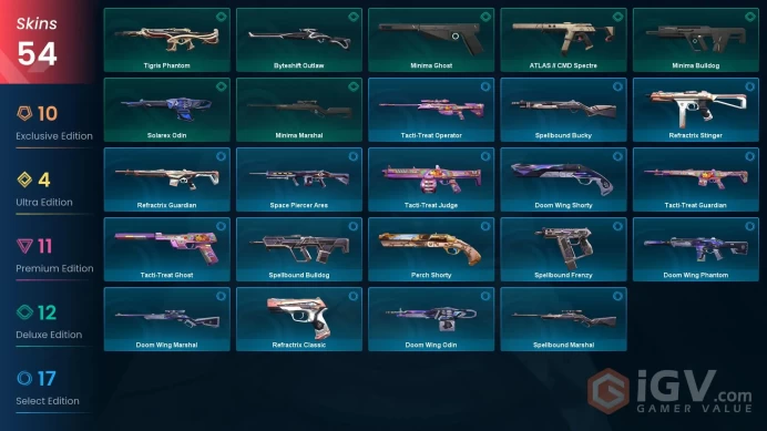 NA | 54 Skins | VALORANT GO! Vol. 1 Knife| Phaseguard Bundle | Minima Bundle | Bolt Bundle | 3 Battlepass | Full Access | Full Details Below! 