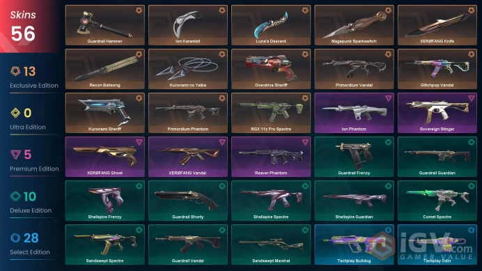NA | 56 Skins | Gold | Level 53 | Kuronami no Yaiba | Magepunk Sparkswitch | 4 Battlepass | Full Access | Full Details Below! 