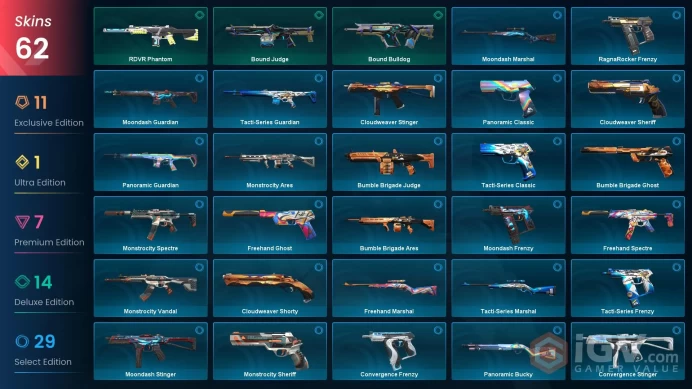 NA | 62 Skins | Ascendant | Level 123 | Radiant Entertainment System Phantom | Snowfall Wand | 4 Battlepasses | Full Acces | Full Details Below