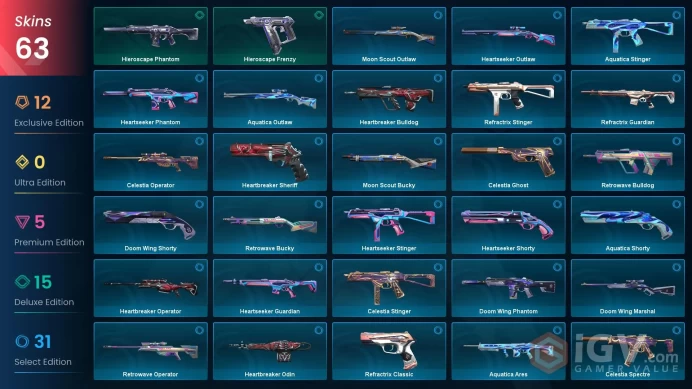 EU 63 skins 6 knifes | Kuronami Vandal | Prime//2.0 Karambit | Sentinels of Light Vandal | Xenohunter Knife | Nocturnum Phantom | V0200
