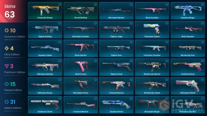 NA | 63 Skins | Platinum | 4 Battlepasses | Champions 2023 Bundle | Elderflame Vandal | Magepunk Sparkswitch | Ion Karambit | Full Details Below