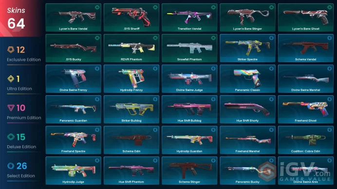 NA | 64 Skins | Gold | 4 Battlepasses | RGX 11z Pro Bundle | Gaia's Bundle | Reaver Knife | Elderflame Vandal | Buddies 115 | Full Details Below