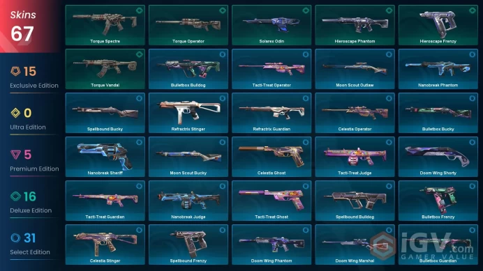 NA | 67 Skins | Level 75 | Xenohunter Knife | Kuronami Vandal | Doombringer Phantom | RGX 11z Pro Phantom | Battlepasses 4 | Full Details Below!