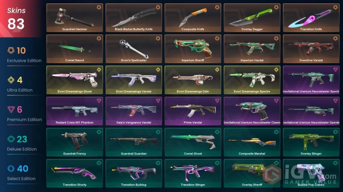 NA | 83 Skins | 5 Battlepasses | Evori Dreamwing Bundle | Black.Market Butterfly Knife | Imperium Vandal | Prime Vandal | Full Details Below!