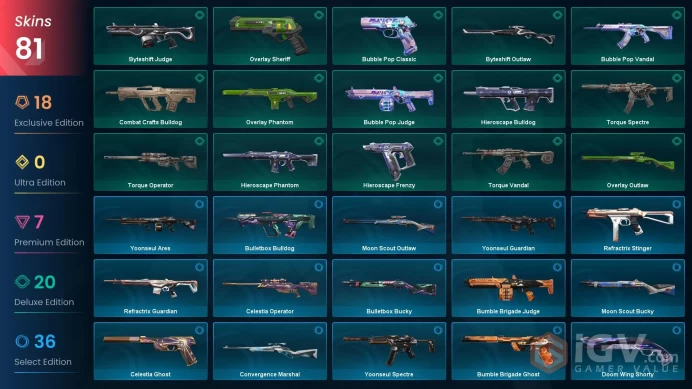 NA | 81 Skins | Platinum | VP Value 58275 | Araxys Bio-Atomizers | Nocturnum Scythe | Kuronami Vandal | 5 Battlepasses | Full Details Below!