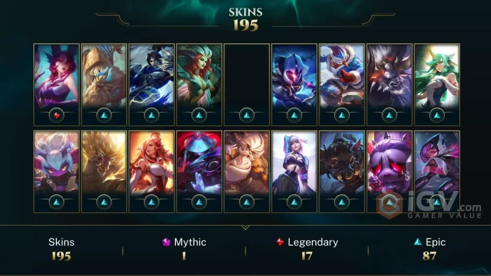 EUW -(S16) SILVER 3 %100WR -172 Champ - 195 Good Skins(1 Ultimate, 1 Mythic, 17 Legendary, 87 Epic) - 36.6K BE -S1 ACC- FULL ACCES-CHEAP