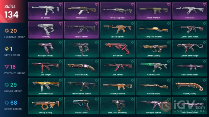 NA | 134 Skins | Champions 2023 Bundle | Ion Bundle | RGX 11z Pro Blade | Kuronami Vandal | Araxys Vandal | Battlepasses 10 | Full Details Below