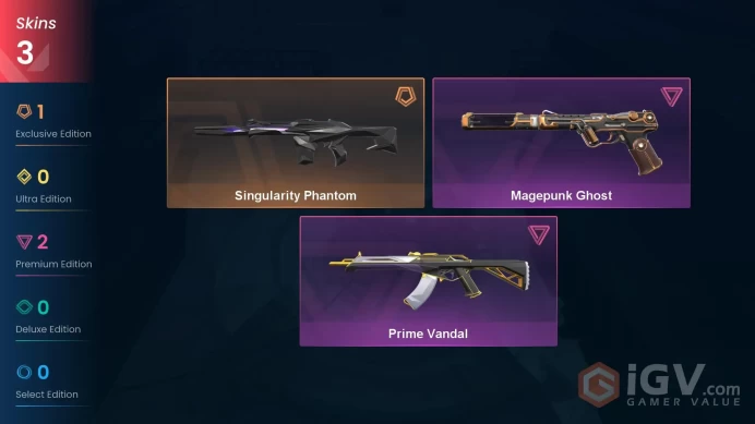 EU Full Access | 3 Skins Prime Vandal + Singularity Phantom + Magepunk Ghost