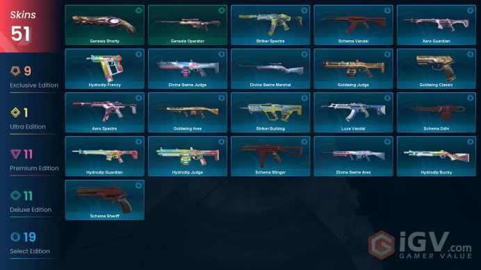 NA | 51 Skins | Prime Axe | Elderflame Operator | Glitchpop Phantom | Sentinels of Light Vandal | Hack | Battlepasses 3| Full Details Below!