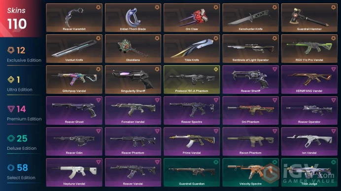 NA | 110 Skins | Ascendant | Battlepasses 7 | Reaver Bundle | RGX 11z Pro Vandal | XERØFANG Vandal | Oni Claw | Full Access | Full Details Below
