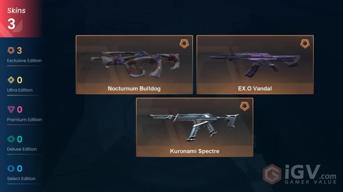 AP 3 skins | EX.O Vandal | Kuronami Spectre | Nocturnum Bulldog | V0080