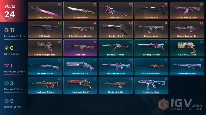 EU [ 24 TOP SKINS + 3 KNIFE ] Dolmir's Judgement + Dolmir's Revenge Vandal + Kuronami Vandal + Singularity Sheriff / full acces