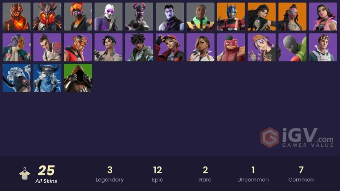 [PC/XBOX/PSN/SWITCH]25 skins | Optimus Prime | Kado Thorne | Era | Dark Wild Card | Dark Jonesy | Dark Red Knight | Roast Lord | Molten Ragnarok